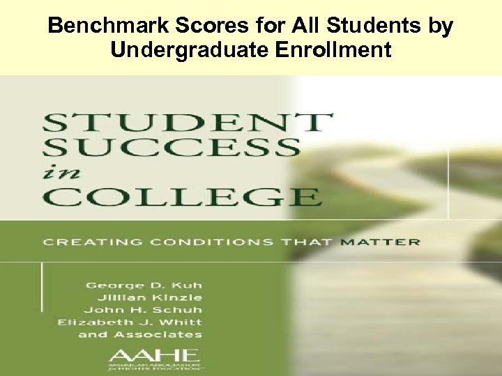 Benchmark Scores for All Students by Undergraduate Enrollment 