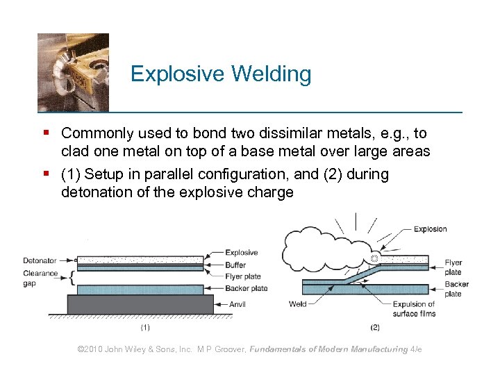 Explosive Welding § Commonly used to bond two dissimilar metals, e. g. , to