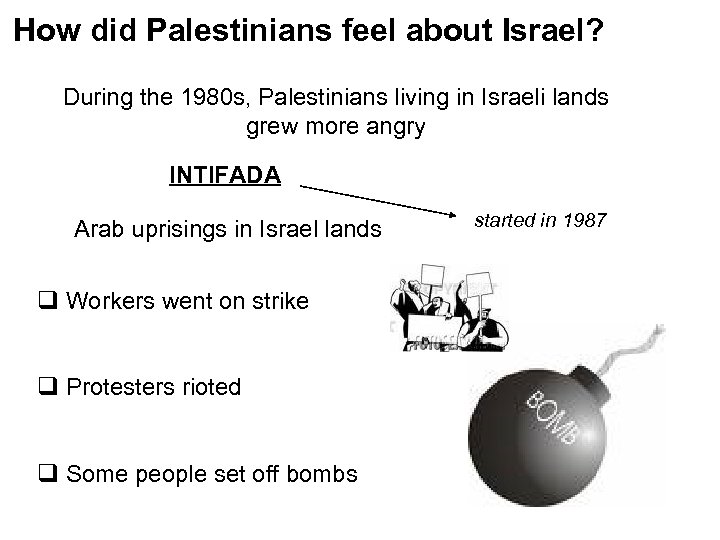 How did Palestinians feel about Israel? During the 1980 s, Palestinians living in Israeli