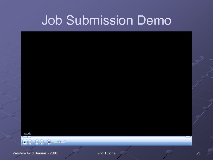 Job Submission Demo Western Grid Summit - 2005 Grid Tutorial 23 