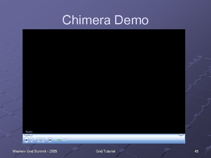 Chimera Demo Western Grid Summit - 2005 Grid Tutorial 45 