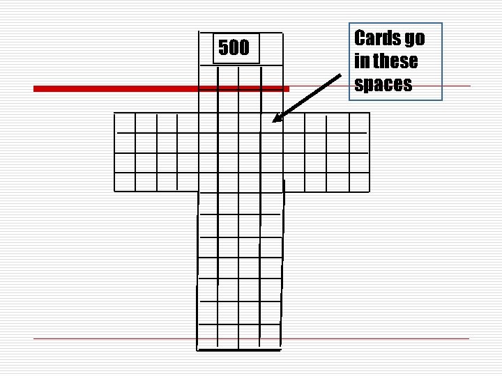 500 Cards go in these spaces 