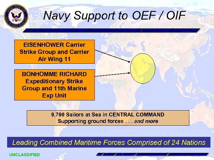 Navy Support to OEF / OIF EISENHOWER Carrier Strike Group and Carrier Air Wing