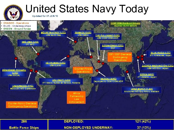 United States Navy Today Updated for 01 JUN 10 • ORANGE - Operations •