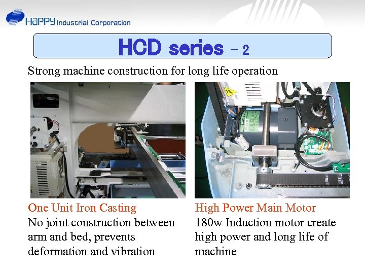 HCD series -2 Strong machine construction for long life operation One Unit Iron Casting