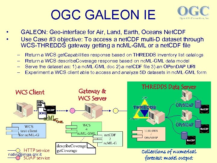 OGC GALEON IE • • GALEON: Geo-interface for Air, Land, Earth, Oceans Net. CDF