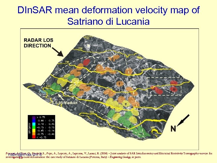DIn. SAR mean deformation velocity map of Satriano di Lucania Perrone, A. , Zeni,