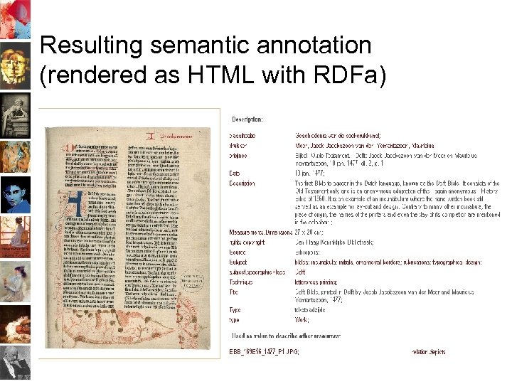 Resulting semantic annotation (rendered as HTML with RDFa) 