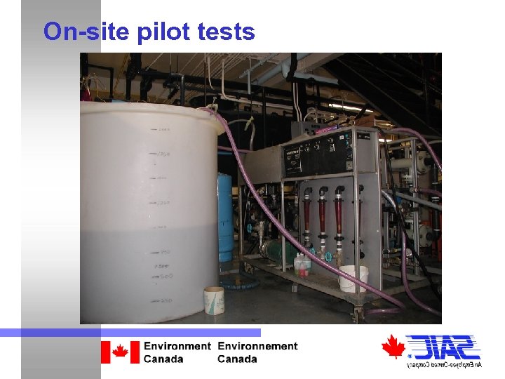 On-site pilot tests 