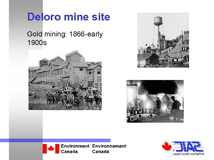 Deloro mine site Gold mining: 1866 -early 1900 s 