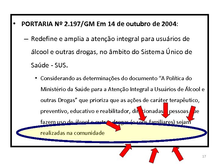  • PORTARIA Nº 2. 197/GM Em 14 de outubro de 2004: – Redefine