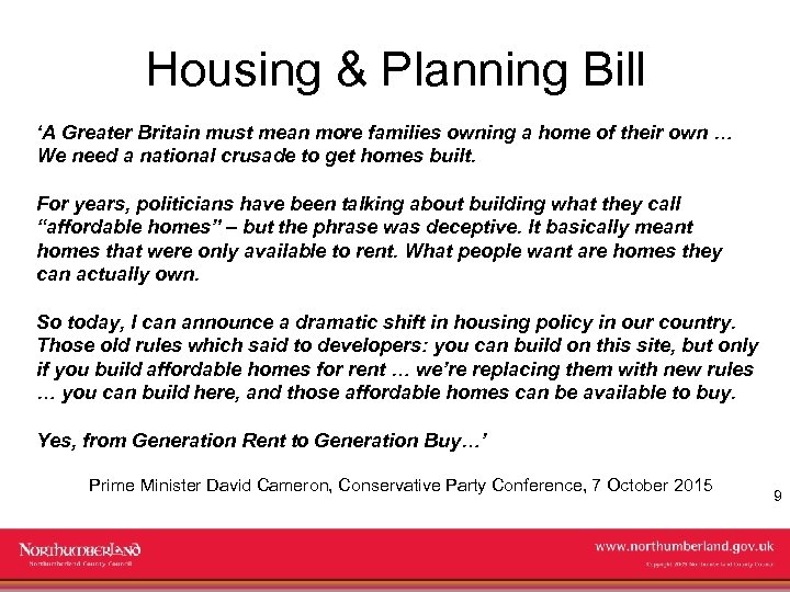 Housing & Planning Bill ‘A Greater Britain must mean more families owning a home