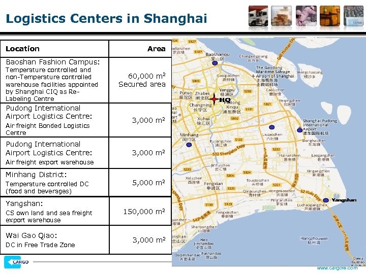 Logistics Centers in Shanghai Location Area Baoshan Fashion Campus: Temperature controlled and non-Temperature controlled