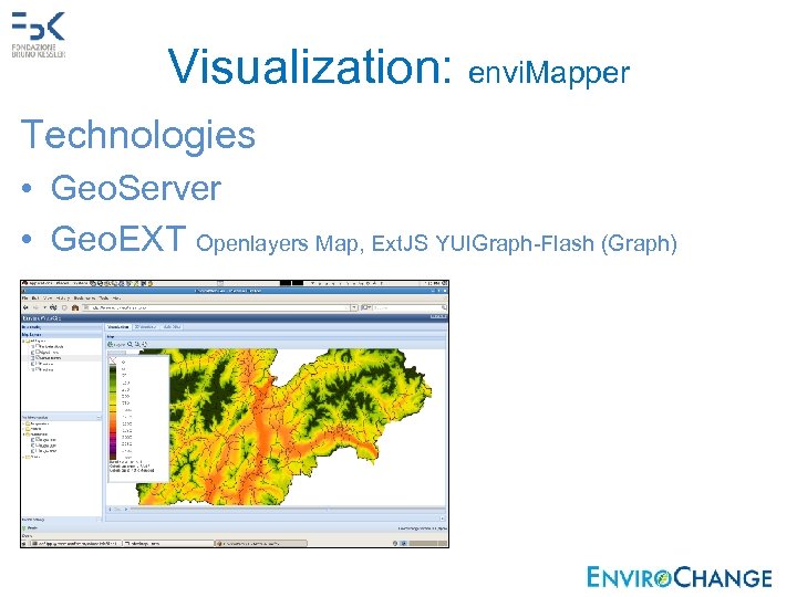 Visualization: envi. Mapper Technologies • Geo. Server • Geo. EXT Openlayers Map, Ext. JS