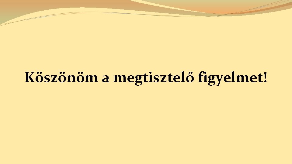 Köszönöm a megtisztelő figyelmet! 