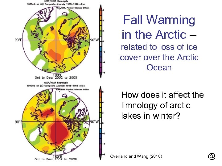 Fall Warming in the Arctic – related to loss of ice cover the Arctic