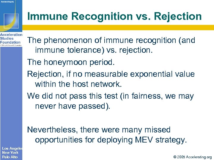 Immune Recognition vs. Rejection The phenomenon of immune recognition (and immune tolerance) vs. rejection.