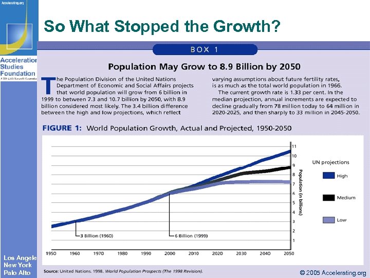 So What Stopped the Growth? Los Angeles New York Palo Alto © 2005 Accelerating.