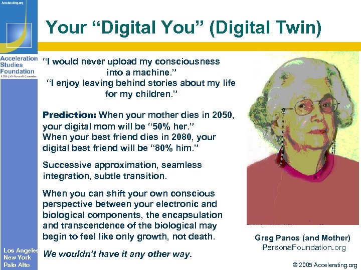 Your “Digital You” (Digital Twin) “I would never upload my consciousness into a machine.