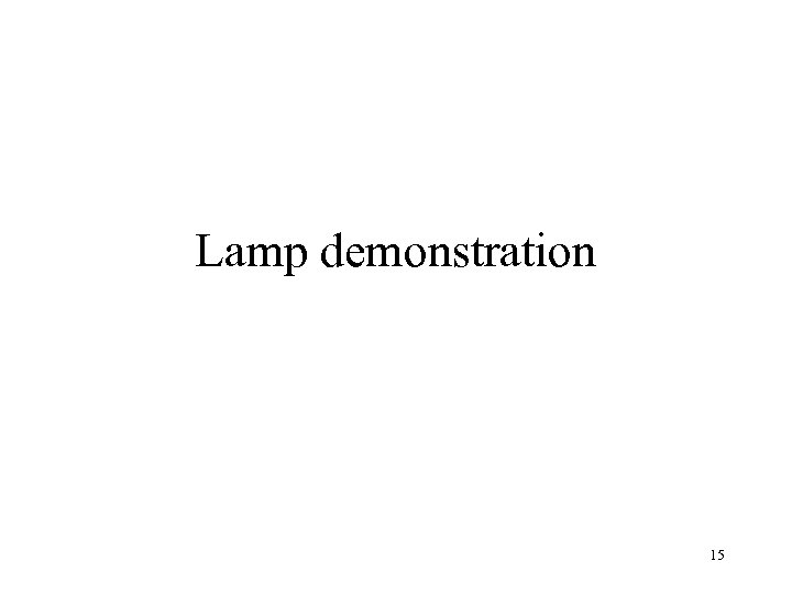 Lamp demonstration 15 