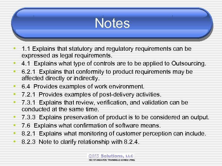 Notes • 1. 1 Explains that statutory and regulatory requirements can be • •