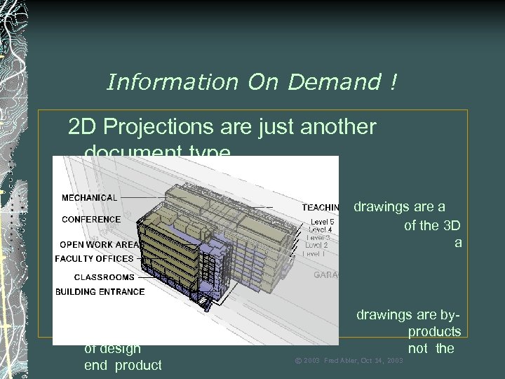 Information On Demand ! 2 D Projections are just another document type view model