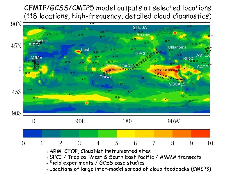 CFMIP/GCSS/CMIP 5 model outputs at selected locations (118 locations, high-frequency, detailed cloud diagnostics) SHEBA