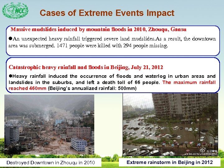 Cases of Extreme Events Impact Massive mudslides induced by mountain floods in 2010, Zhouqu,