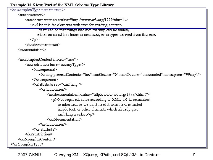 Example 10 -6 text, Part of the XML Schema Type Library <xs: complex. Type