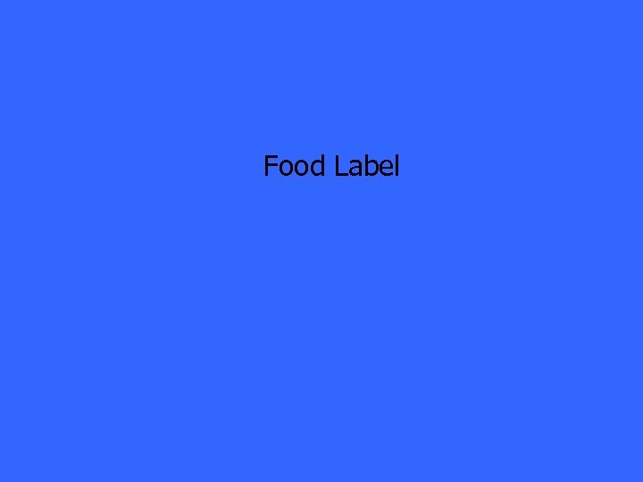 Food Label 