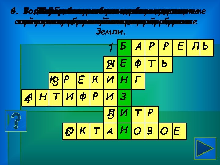 6. Условная вместимости и и характеристика 4. Водные. Единица нефти дляемкости системе 3. 2.