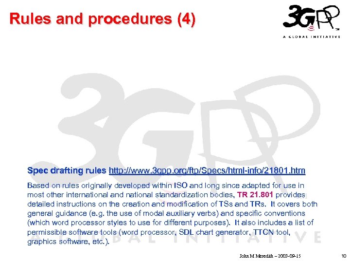 Rules and procedures (4) • Click to edit Master text styles • Second level