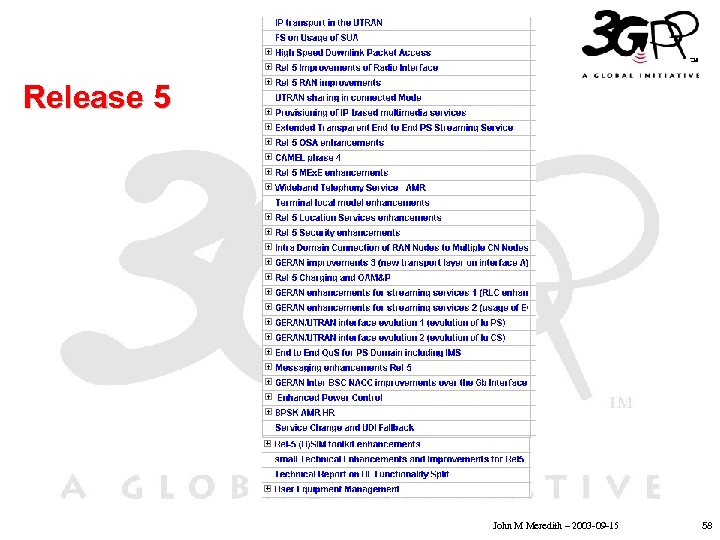 Release 5 • • • Click to edit Master text styles Second level Third