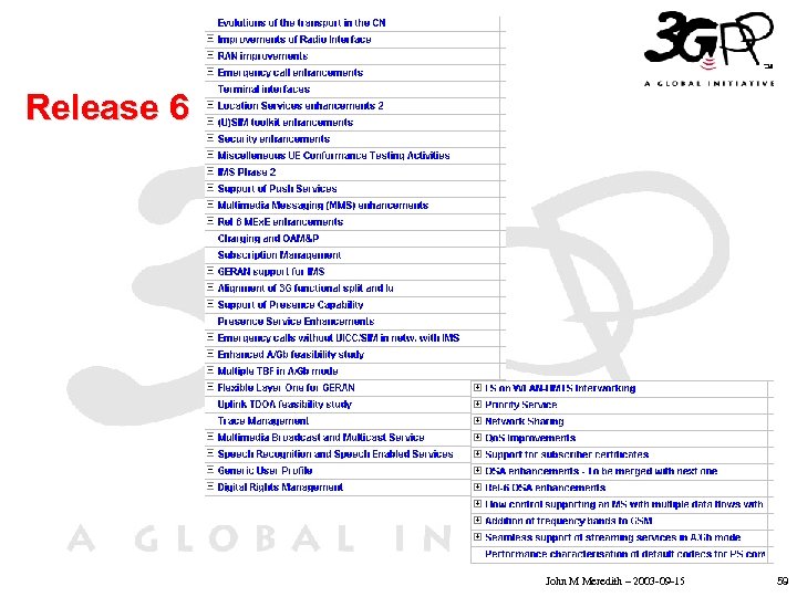 Release 6 • • • Click to edit Master text styles Second level Third