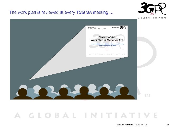 The work plan is reviewed at every TSG SA meeting … • • •