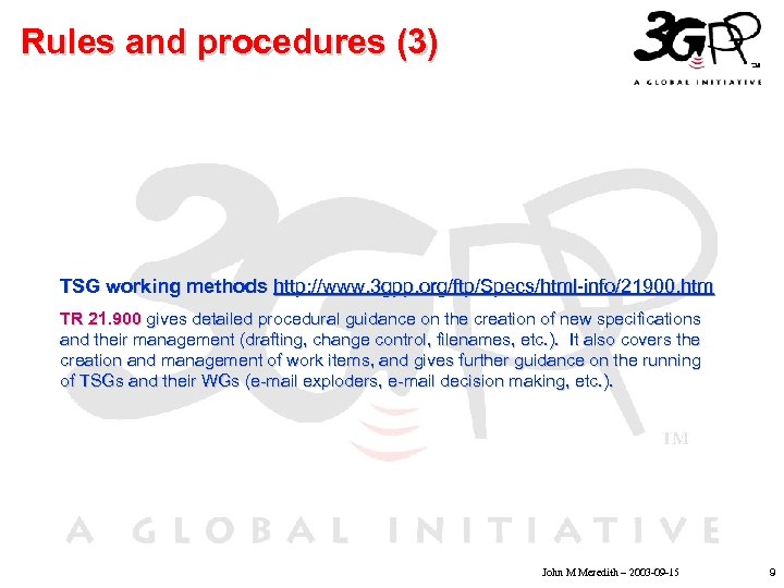 Rules and procedures (3) • Click to edit Master text styles • Second level