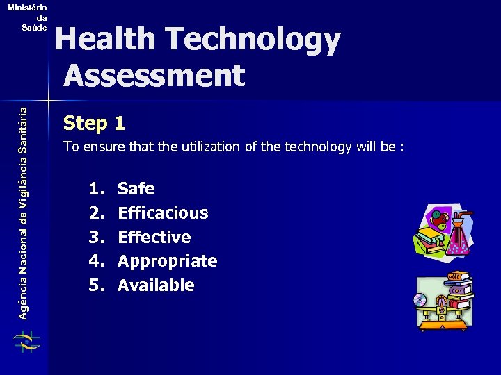 Agência Nacional de Vigilância Sanitária Ministério da Saúde Health Technology Assessment Step 1 To