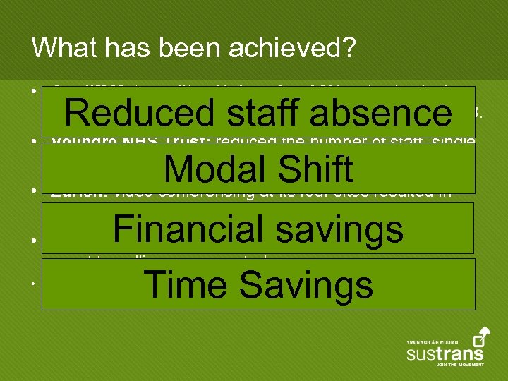 What has been achieved? • Cardiff Metropolitan University- 32% reduction in the number of