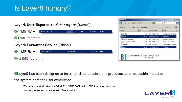 Is Layer 8 hungry? Layer 8 User Experience Meter Agent (“uxmtr”) <4 MB RAM