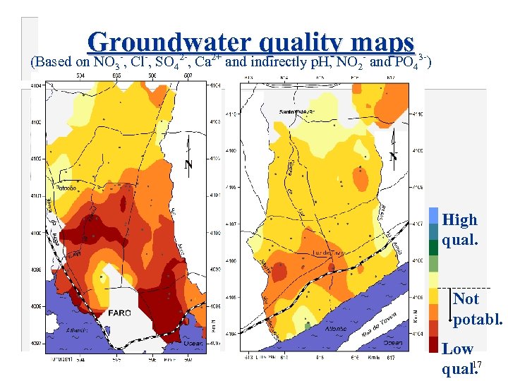 Groundwater quality maps (Based on NO 3 -, Cl-, SO 42 -, Ca 2+