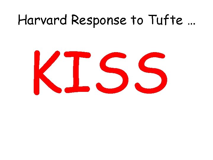 Harvard Response to Tufte … KISS 