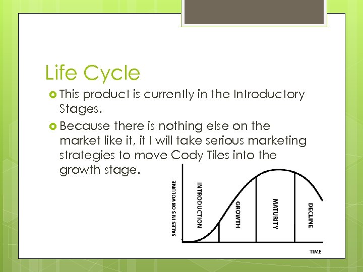 Life Cycle This product is currently in the Introductory Stages. Because there is nothing