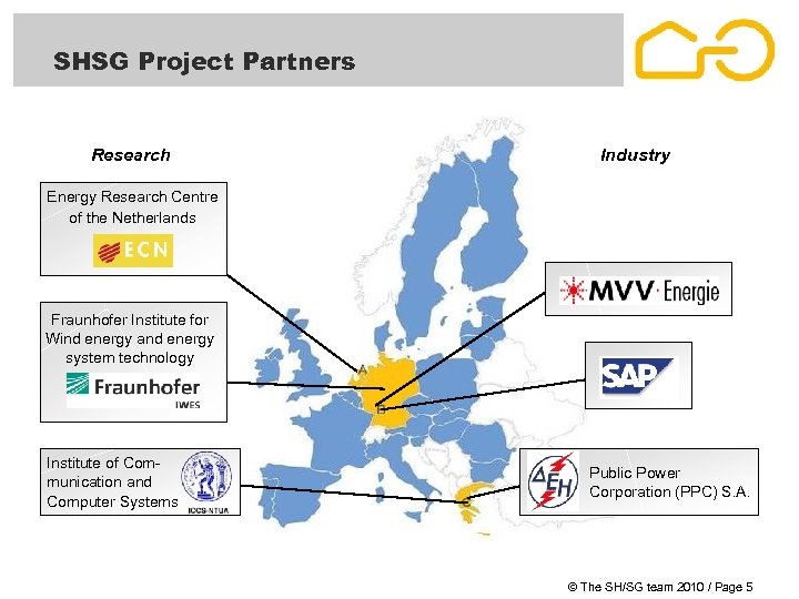 SHSG Project Partners Research Industry Energy Research Centre of the Netherlands Fraunhofer Institute for