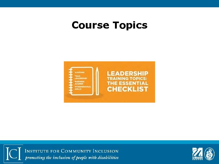Course Topics 