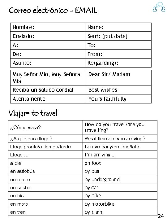 Correo electrónico - EMAIL Nombre: Name: Enviado: Sent: (put date) A: To: De: From: