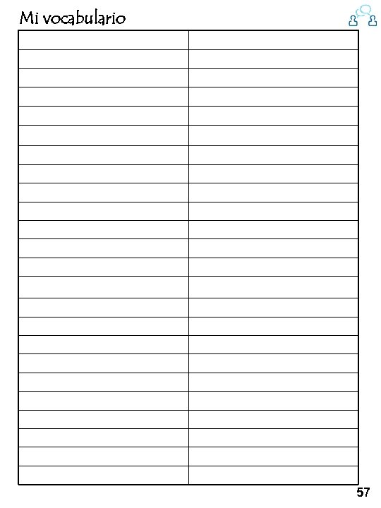 Mi vocabulario 57 