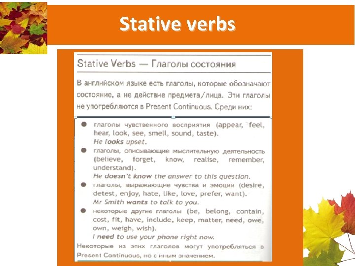 Stative verbs 