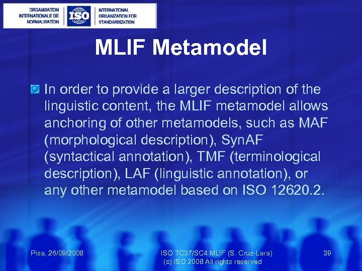 MLIF Metamodel In order to provide a larger description of the linguistic content, the