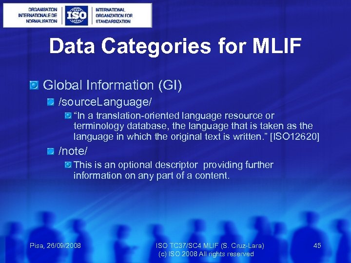 Data Categories for MLIF Global Information (GI) /source. Language/ “In a translation-oriented language resource