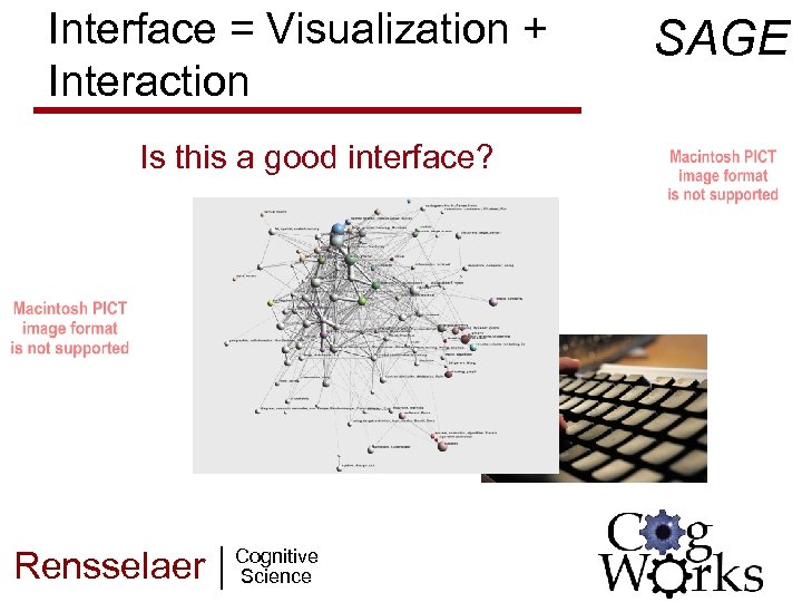 Interface = Visualization + Interaction Is this a good interface? Rensselaer Cognitive Science SAGE